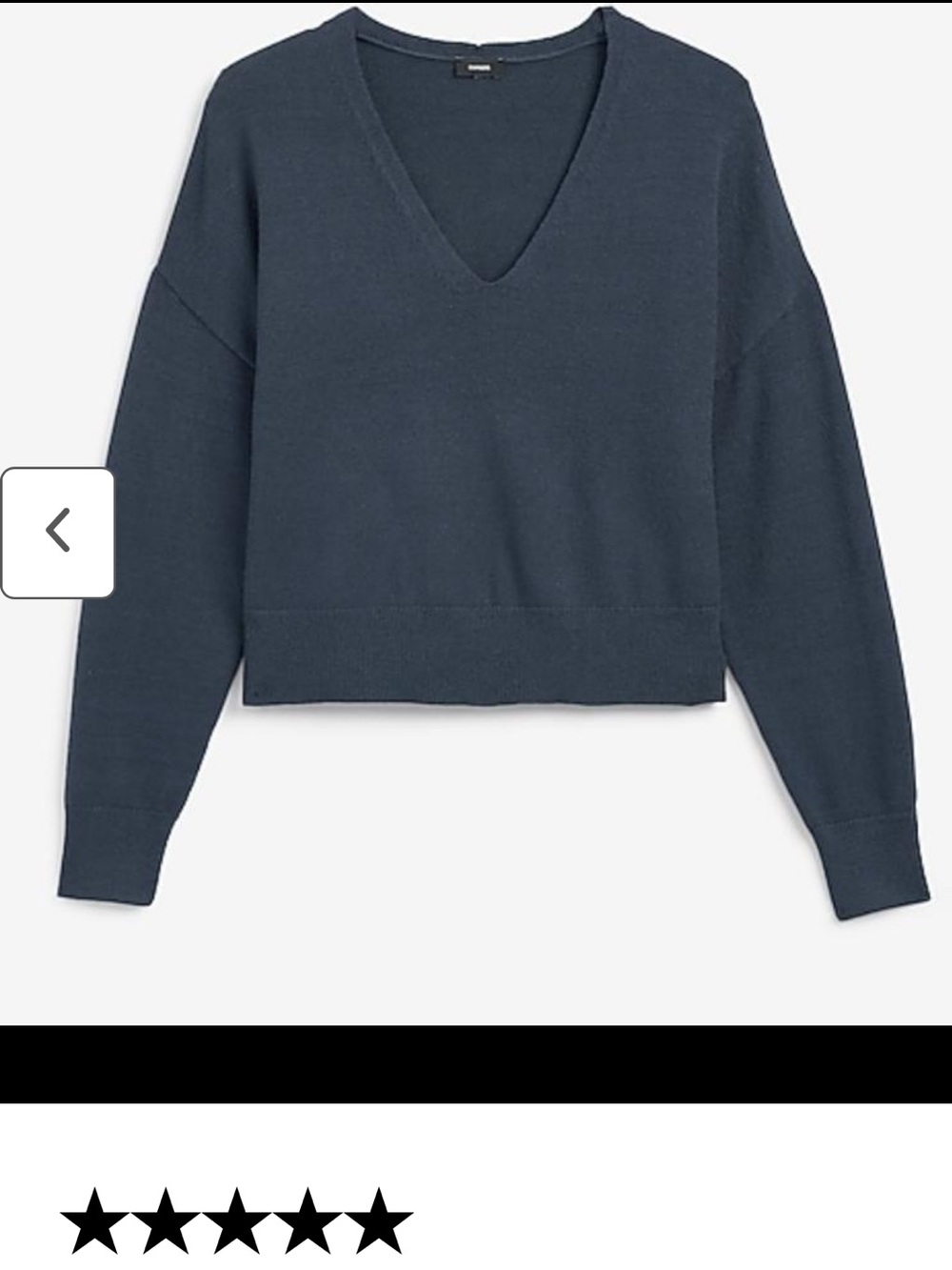 Express V-Neck Long Sleeve Sweater - Navy Blue